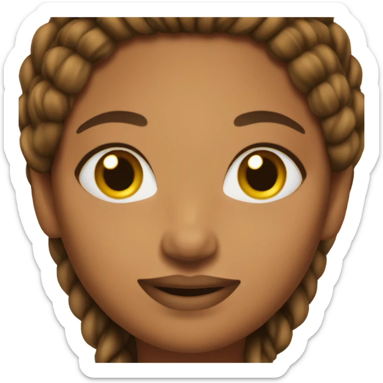 Brownskin woman with braids showing off her curvy body sticker