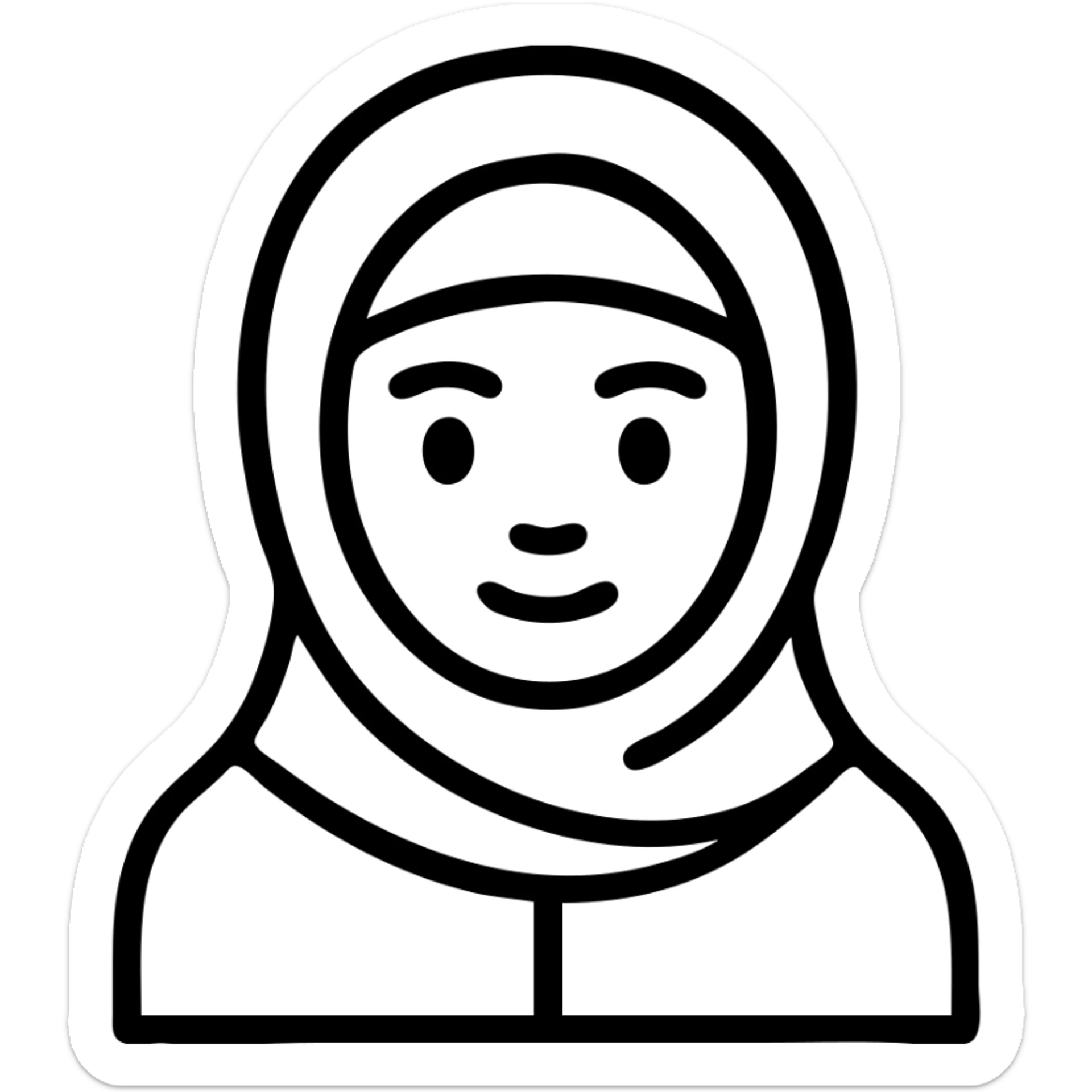 icon of a hijabi girl, simple and clear, suitable for use as an icon sticker