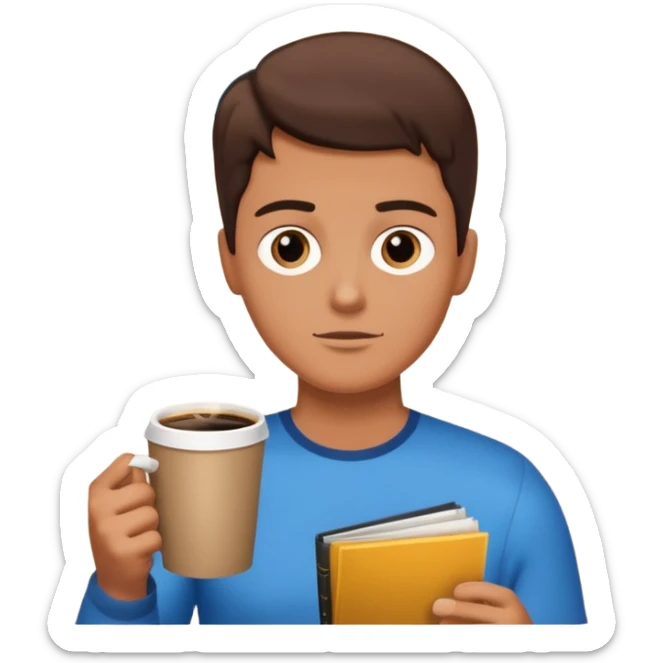 colazione, caffé e un fumetto che fa capire che qualcuno nello sfondo sta parlando sticker