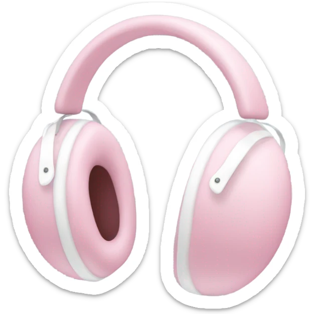 a pair of light pink and white winter earmuffs sticker