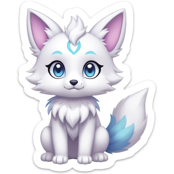 Kawaii bright fantasy ethereal anthro fursona Fakemon sticker