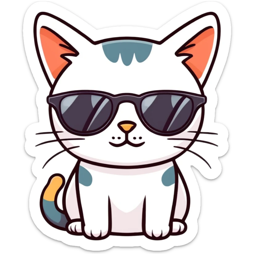 Cat with sunglasses sticker