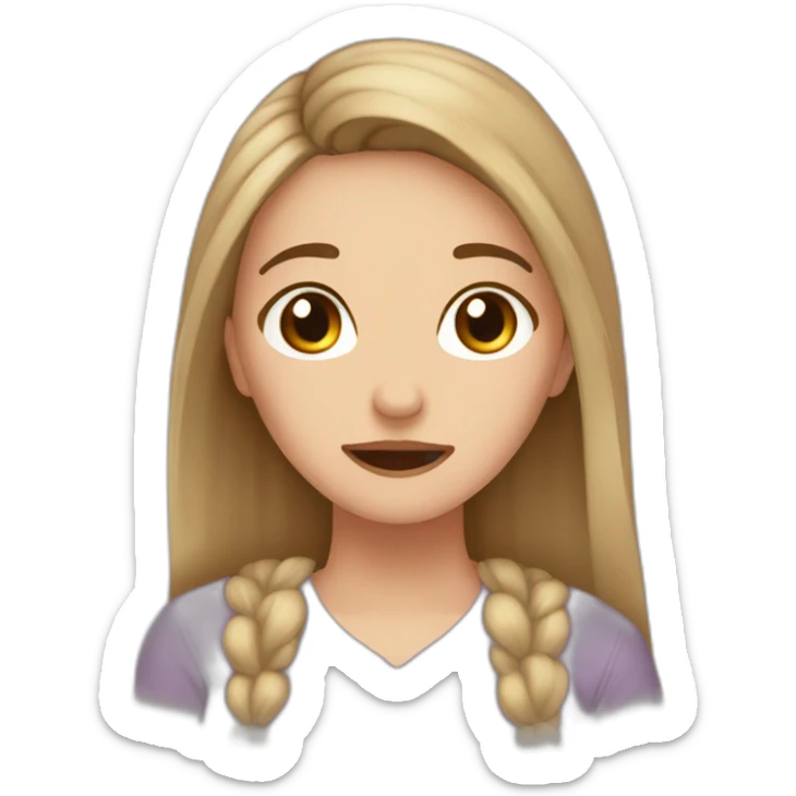 white girl with brown hairs (Teresa Campomar Hernando) crying of happiness  sticker