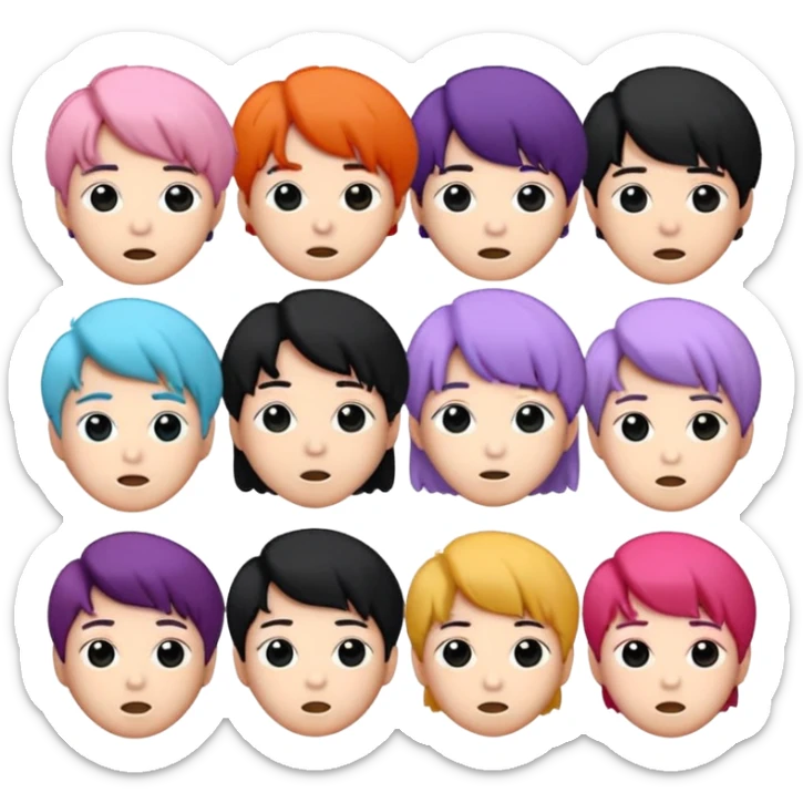 Puedes crear unos emoticonos de la banda de kpop BTS, su logo, el logo de su fandom, y a ellos sticker