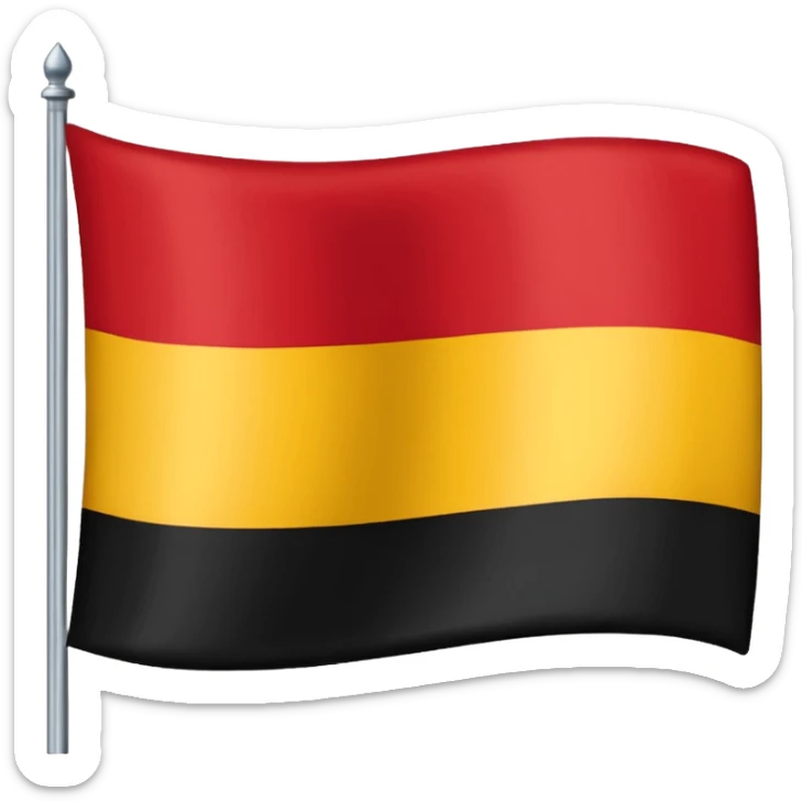 Crear una bandera con franja roja, amarilla y negra del mismo tamaño inspirada en la de Alemania sticker