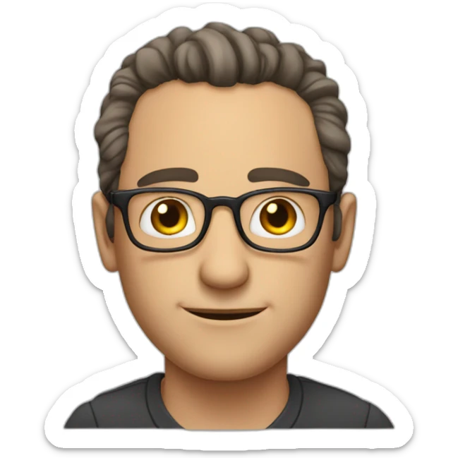 A man in glasses with receding hairline who loves theater Boring guy With freckles sticker