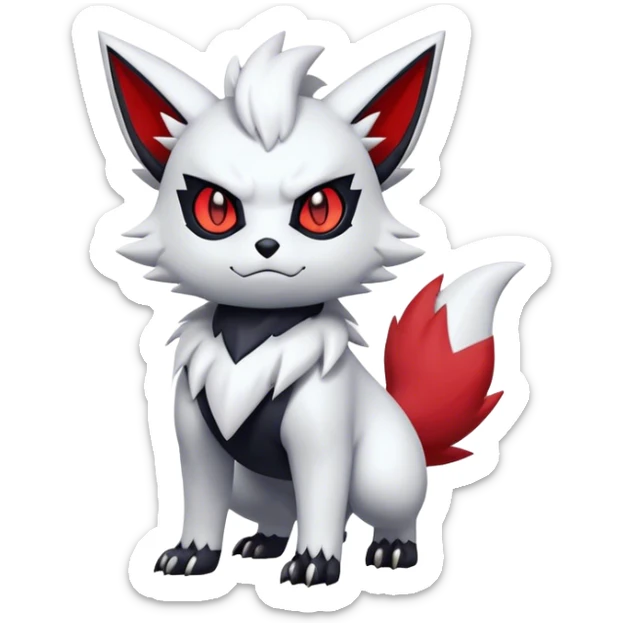Edgy Cool Kawaii Litten-Absol-Zorua-Zangoose-Pokémon Full Body sticker