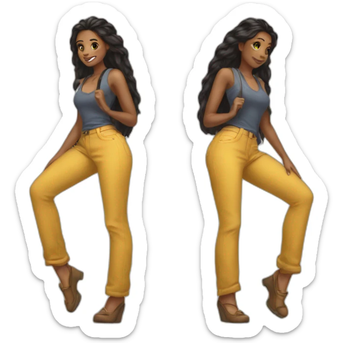 Tow girls best friend one of them taller then the other sticker