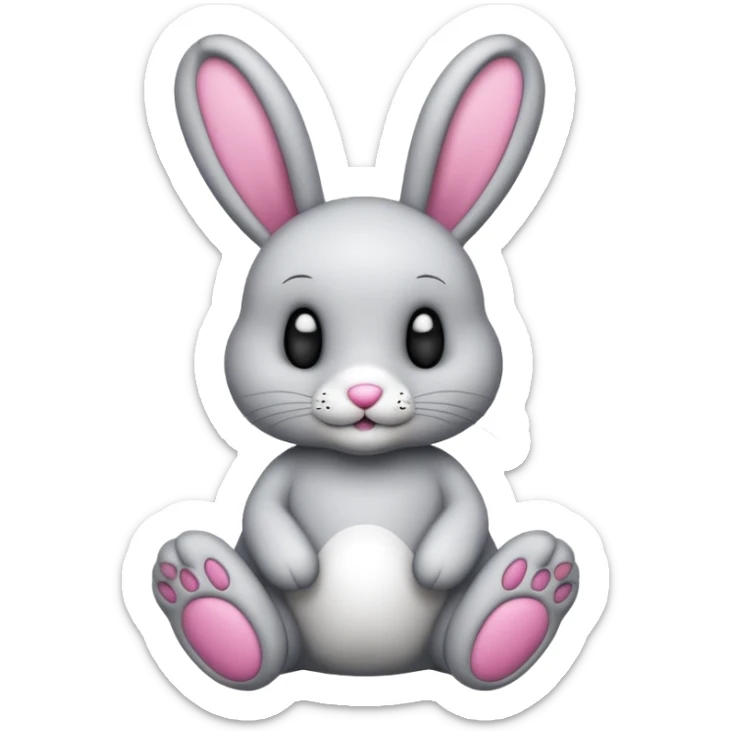 Emoji pour twitch d'une peluche lapin squelette noir faisant signe de la patte avec le texte:"Hi !" sticker