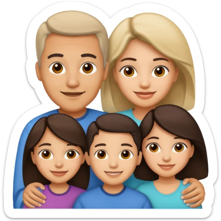 Light skin Hispanic family of 6 mom, dad, two 20 yr old daughters, 20 year old son, and 10 year old daughter sticker