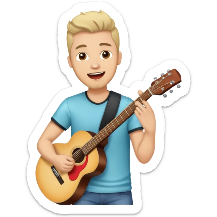 Happy Rock Pop Music Male Musician in his 30s dressed with trendy style sticker