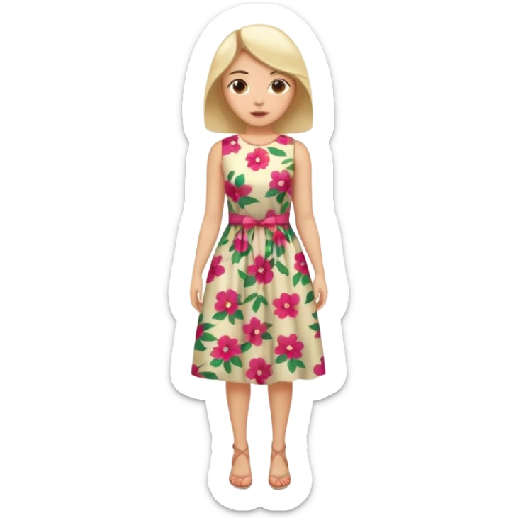 ligth woman wearing housewife clothes full body  sticker