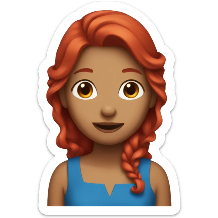 girl singing in blue dress red hair  sticker