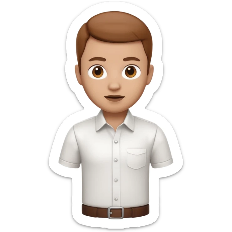 A 3D cartoon white shirt with a brown soil stain in the center, smooth fabric texture, bright lighting, realistic Memoji-style look. sticker