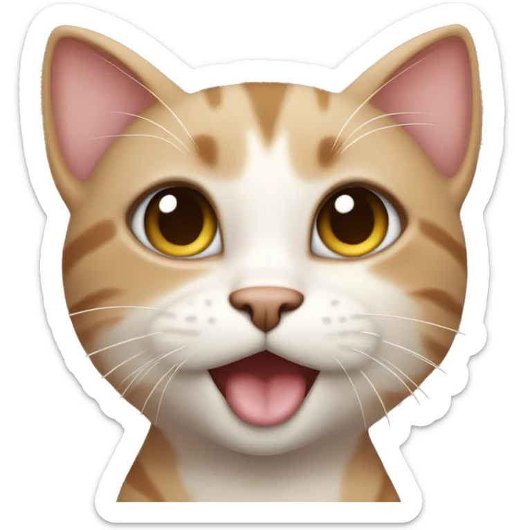 An adorable creamy brown cat giving an air kiss  sticker