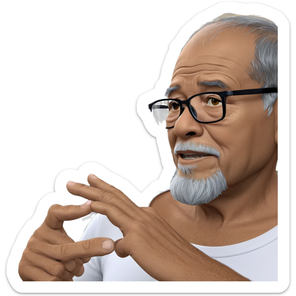 old man in white shirt sticker