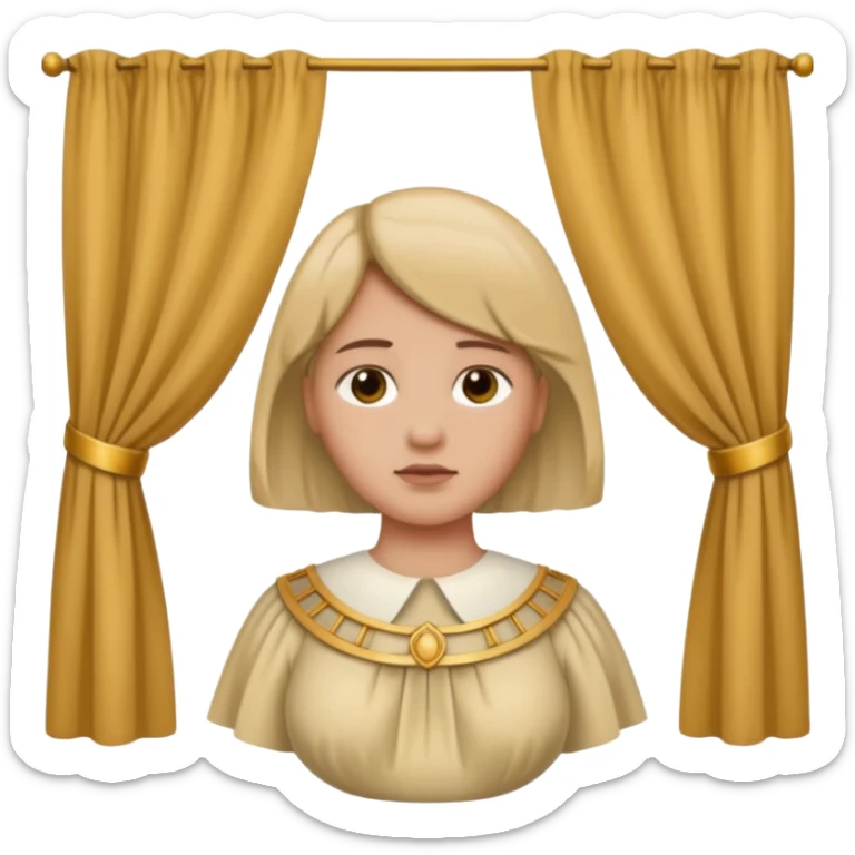 🫃 but with parted middle hair (curtains)  pregnant and in a roman collar  sticker
