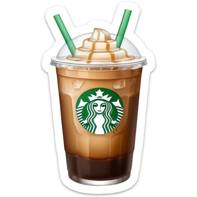 Starbuck ice coffee with ice cubes sticker