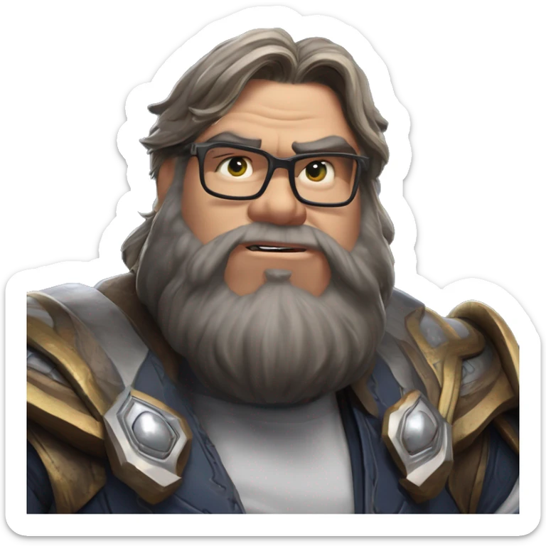 Warcraft geeky collecting Steve Wozniak in Marvel Avengers style, oil paint, mysterious eyes, intricate lips, masterpiece pose, odd perspective, beautiful, desirable, logical sticker