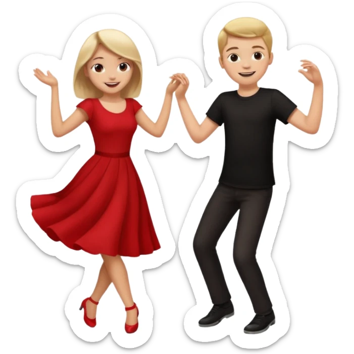 Wow good now just change the colour of dress girl red boy black dance sticker