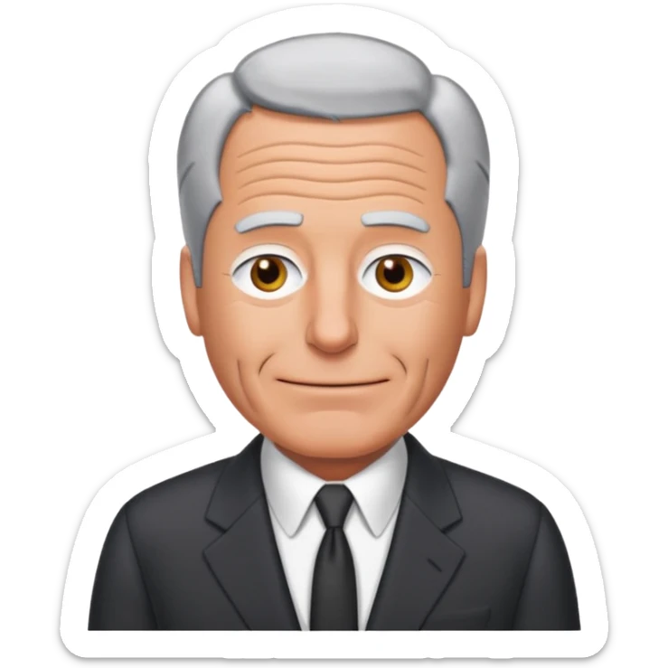 Create an emoji of Epstein waving to the camera in Family Guy style but make it especially like Epstein and not like all old guys sticker