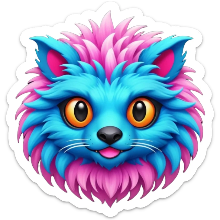 Dark vibrant pastel bright neon colorful edgy exotic painted Fakémon-Pokémon-Vernid-creature sticker