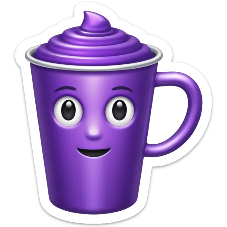 glitter purple cup sticker