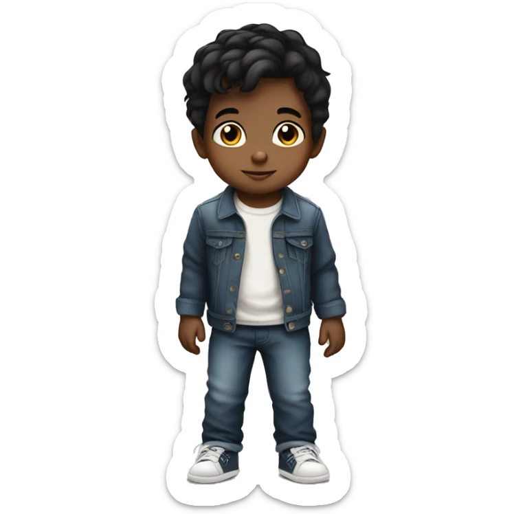 baby boy with blacky hair5 and white skin full length sticker