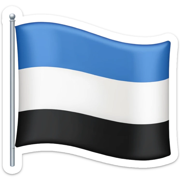 Bandera con Tres franjas azul arriba en el medio blanco y abajo negro sticker