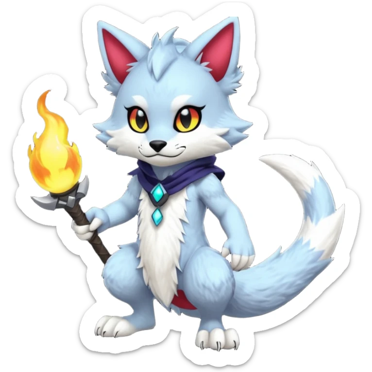 Adorable cute badass Kemonomimi Nekomimi Japanese Anime Kemono Furry Style Vernid-Protogen-Sergal-Fursuit-furry-fursona sticker