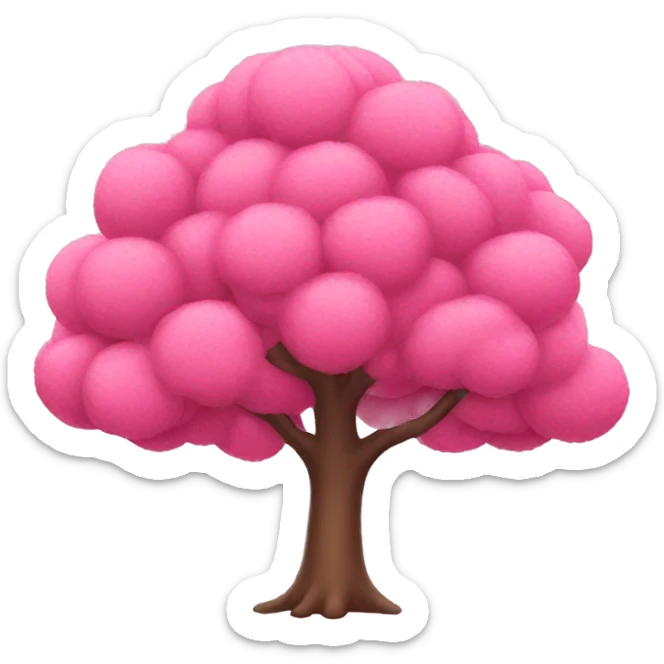 pink tree sticker
