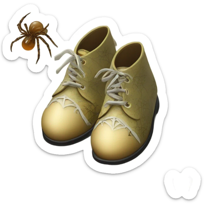 Tom Thumb whimsical fairytale boy shoes and thistledown doublet shirt made of spider web sticker