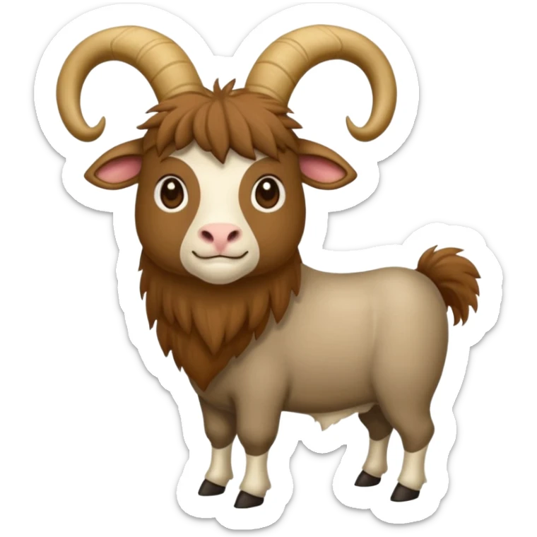 capra a 4 zampe in piedi ornata e vestita con oggetti sfarzosi sticker