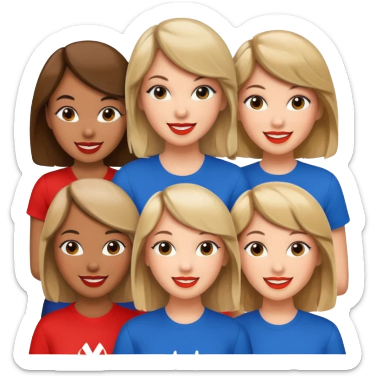 Realistic portrait of a group of women fan of Taylor Swift   sticker
