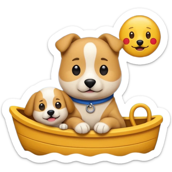 crea un emoji de buenas noches. Pon un texto : Buenas noches Javier y Tobi. Javier es una imagen de profesor y Tobi q sea imagen de un perro sticker