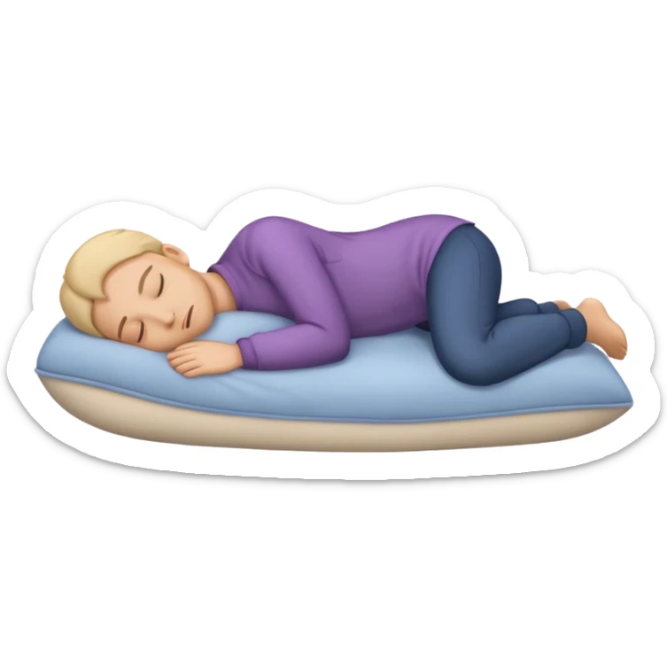 emoji of person sleeping on their back in the style of iOS sticker