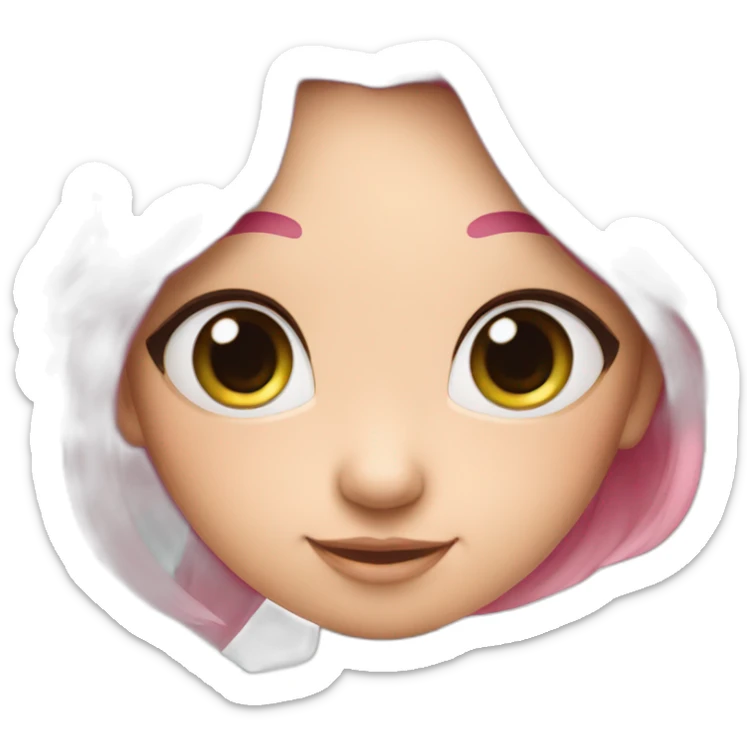 a fairy with green wings, pink long hair and blue eyes sticker