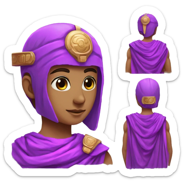 Roman man purple and pink toga sci fi clothing patterns science illustrated clothing neon sci fi illustrations  sticker