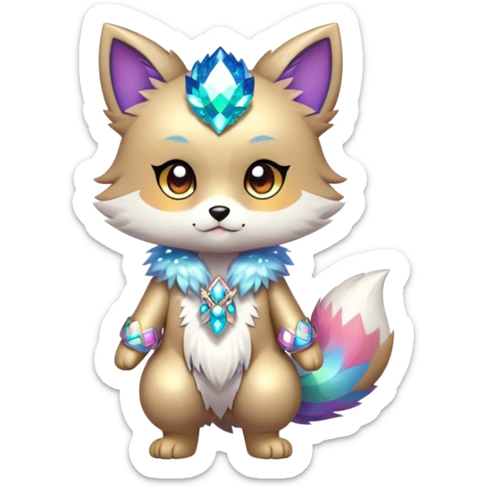  High quality Cute Cool Kawaii edgy Pretty Chibi Fur-Sona Shiny Colorful Sparkly Fakemon Full Body sticker