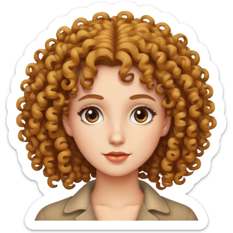 Women with curly hair  sticker