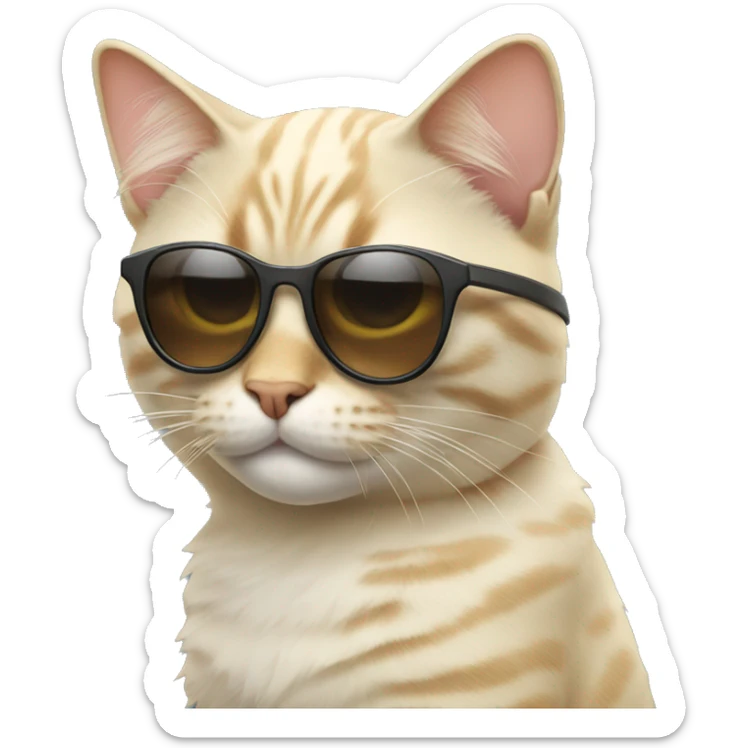 Cat with sunglasses sticker