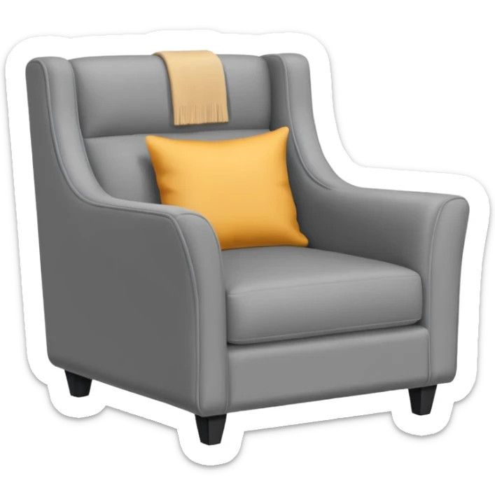 modern armchair in corner of hotel room (showing isometric corner of room) sticker