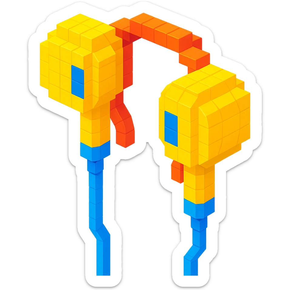 EarPods headphones from a different angle sticker