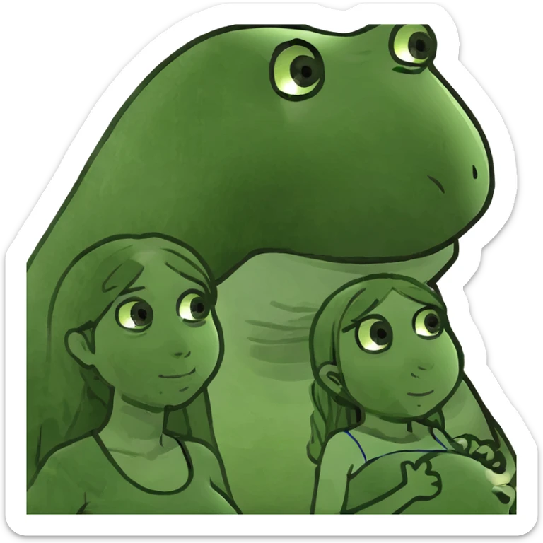 Una familia una madre embarazada y un padre y una niña  sticker