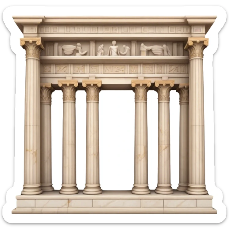 The Library of Celsus Landmark Emoji – Depicting its marble facade, carved columns, and statues. sticker