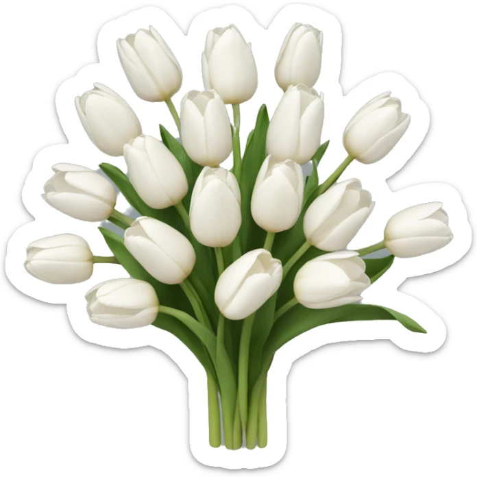 white tulip bouquet  sticker