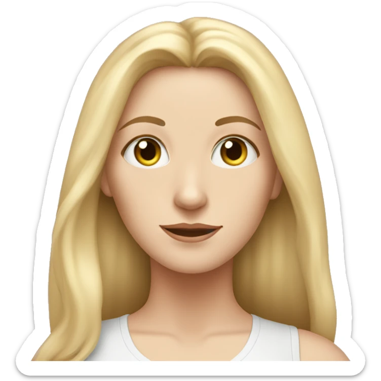 white woman with long blonde hair and cat shaped eyes wearing a yoga outfit  sticker