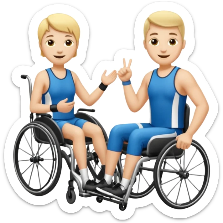 des athletes handicapé en fauteuil, avec des protheses de james qui font du handisport sticker
