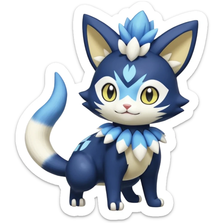 Sprigatito-Meowstic-Floragato-Meowscarada-Torracat-Pokémon-Fakémon-hybrid-fusion-creature (full body) sticker