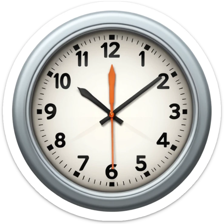 horloge avec la petite aiguille sur le 6 et la grande sur le 7 sticker